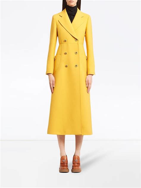 prada coat yellow|Prada coat sale.